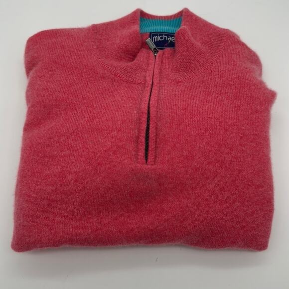 Michael’s Men’s 100% Cashmere Small Quarter Zip Sweater $295 MRRP - Picture 3 of 9